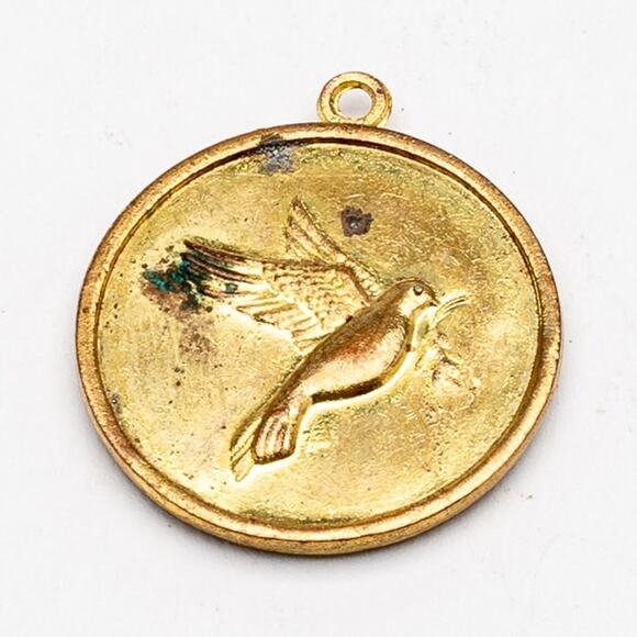 Double sided Dreamcatcher and Dove of Peace Small Pendant - Picture 1 of 2